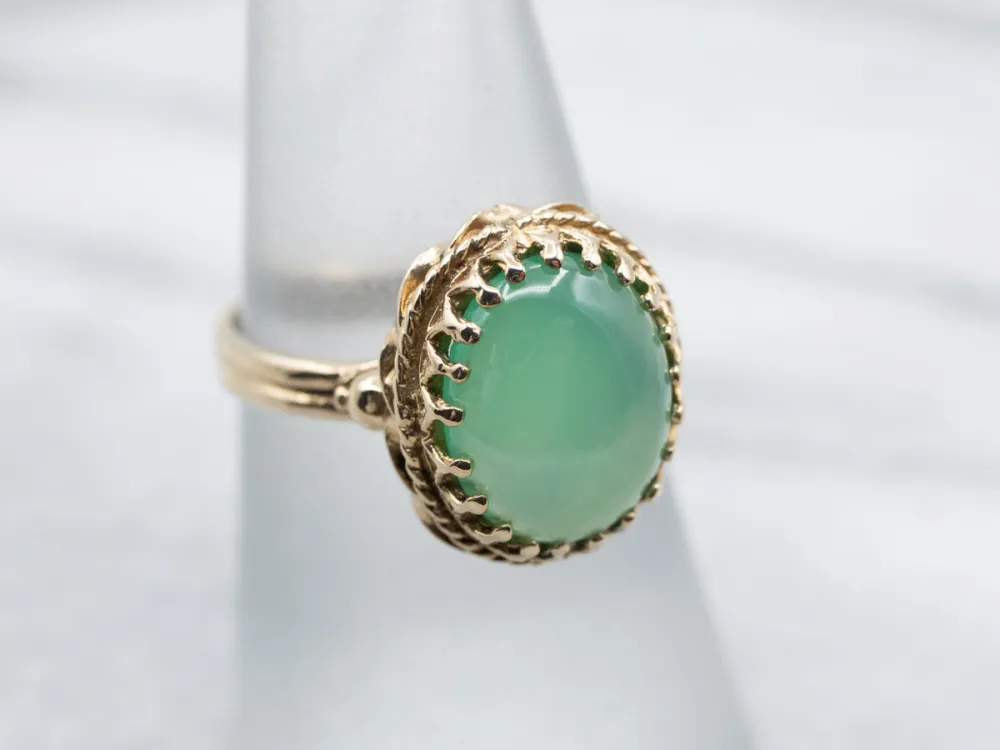 Vintage Green Chalcedony Ring