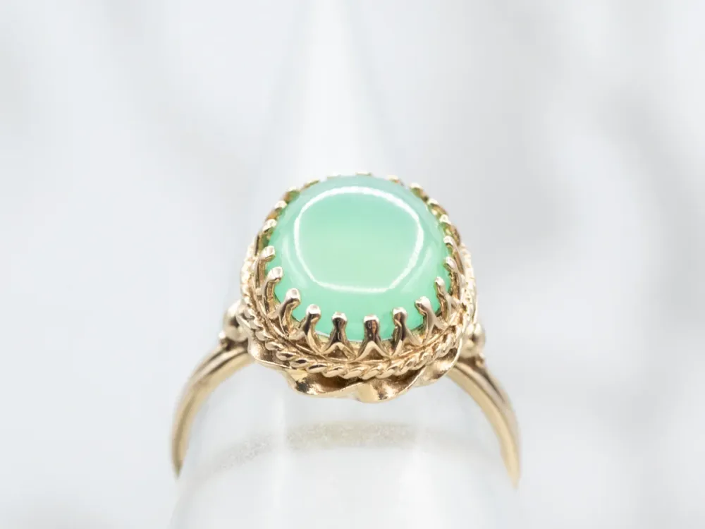 Vintage Green Chalcedony Ring