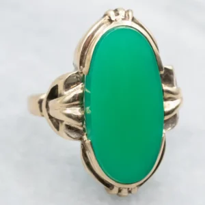 Vintage Green Onyx Solitaire Ring