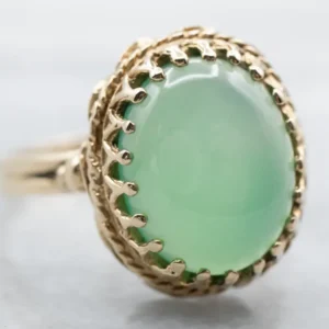 Vintage Groen Chalcedony Ring