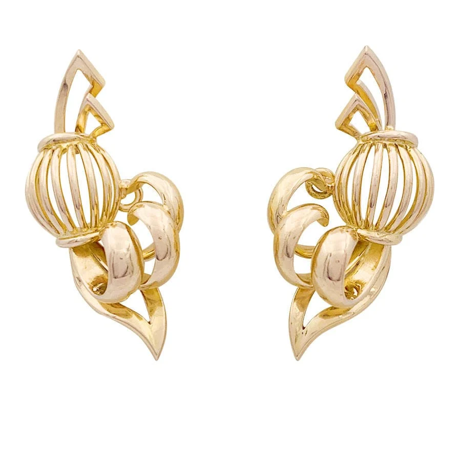 Vintage rose gold earrings.