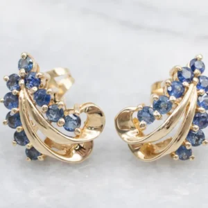 Vintage Sapphire and Gold Earrings