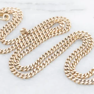 Vintage Yellow Goud Curb Link Chain