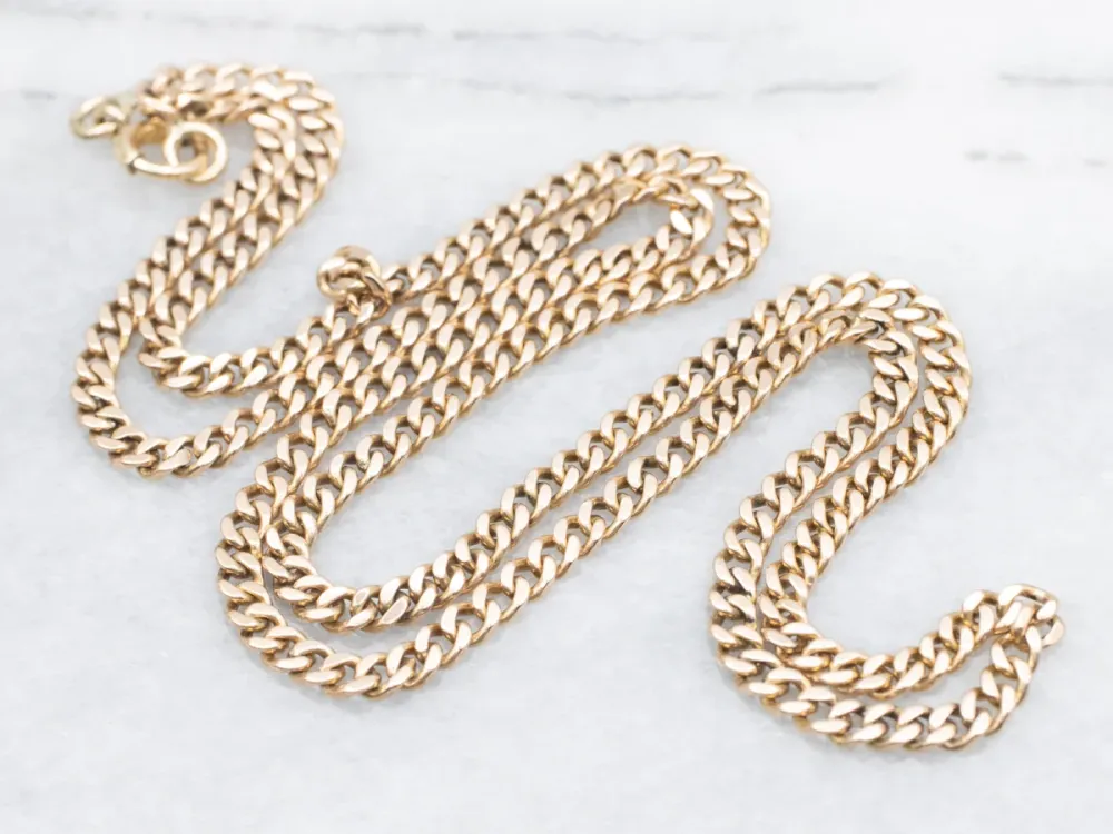 Vintage Yellow Goud Curb Link Chain