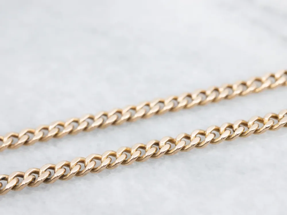 Vintage Yellow Goud Curb Link Chain