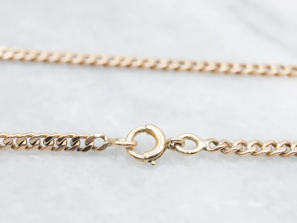Vintage Yellow Goud Curb Link Chain