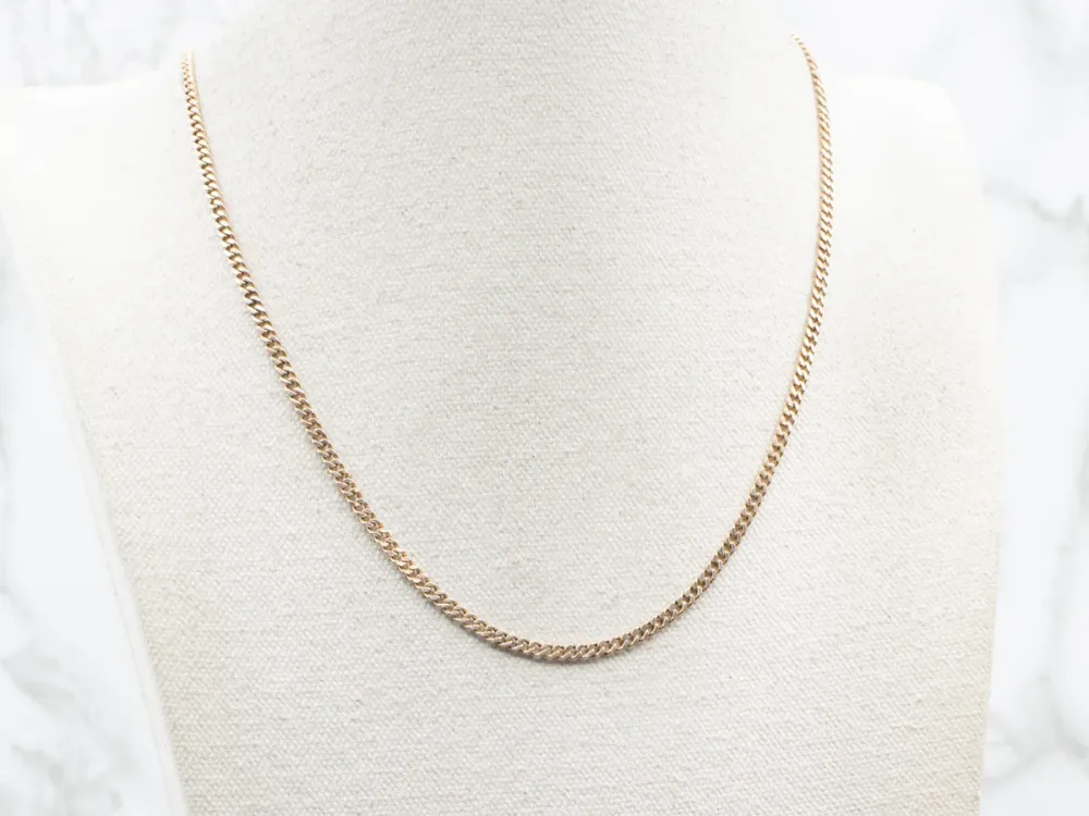 Vintage Yellow Goud Curb Link Chain