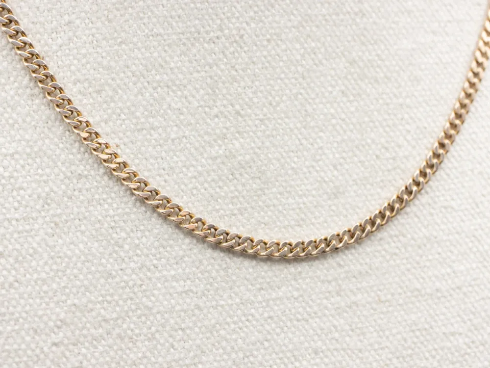 Vintage Yellow Goud Curb Link Chain