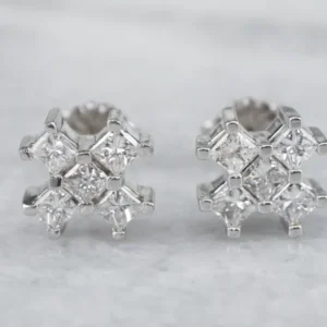 White Verguld Diamond X Stud Earrings