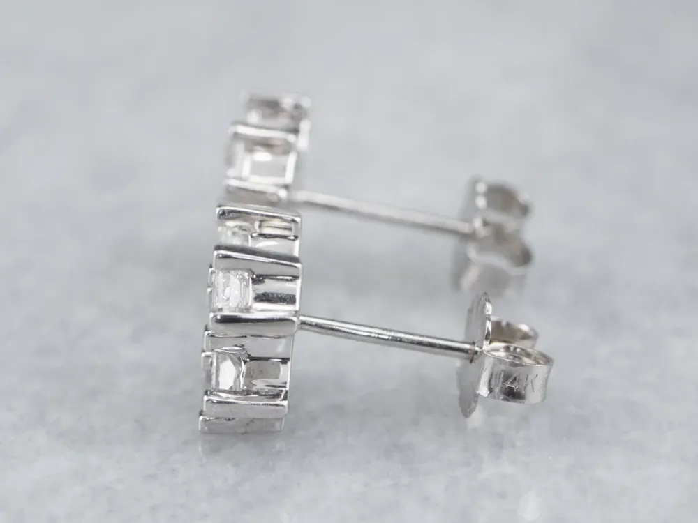 White Verguld Diamond X Stud Earrings