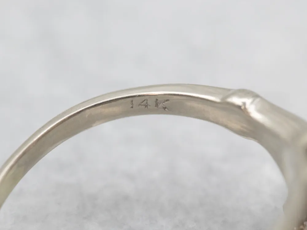 White Verguld Old Mine Cut Diamond Ring