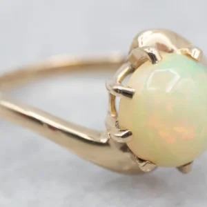 Yellow Gold Opal Bypass Ring