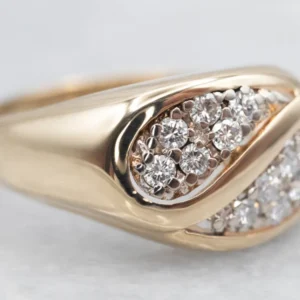 Yellow Gold Yin Yang Diamond Cluster Ring