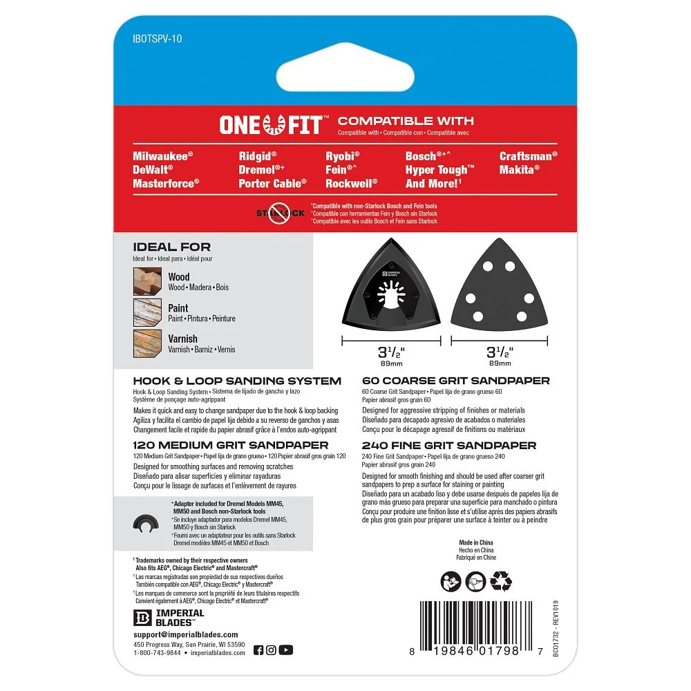 BSP Draad Milwaukee Tools 1 FIT SANDING PAD & PAPER Vrty IBOTSPV-10