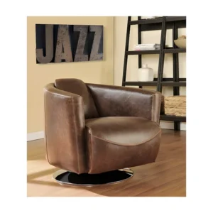 Spindelkoeler Clubfauteuil van leer met lived- uiterlijk FLORENTIN.