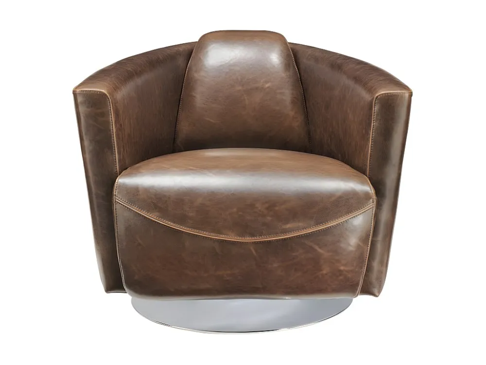 Spindelkoeler Clubfauteuil van leer met lived- uiterlijk FLORENTIN.