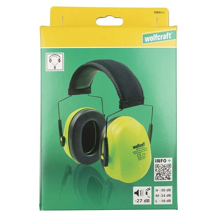 Wolfcraft Gehoorbeschermer voor kinderen - l x b x h: 50 x 110 x 160 mm, Groen