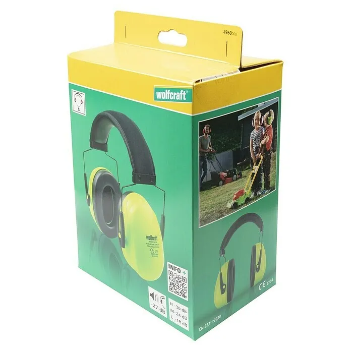 Wolfcraft Gehoorbeschermer voor kinderen - l x b x h: 50 x 110 x 160 mm, Groen