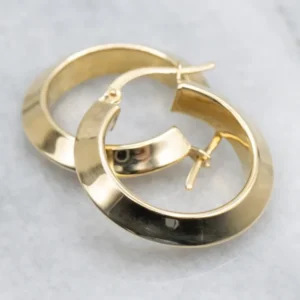 18-Karat Goudgeel Gold Knife-Edge Hoop Earrings