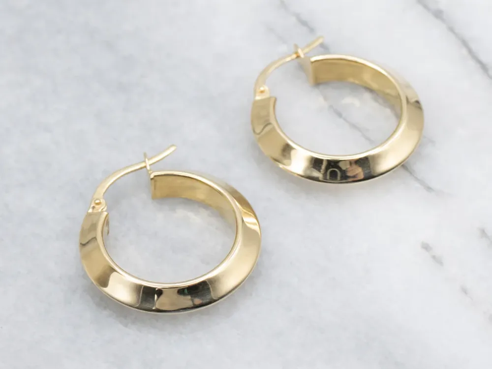 18-Karat Goudgeel Gold Knife-Edge Hoop Earrings