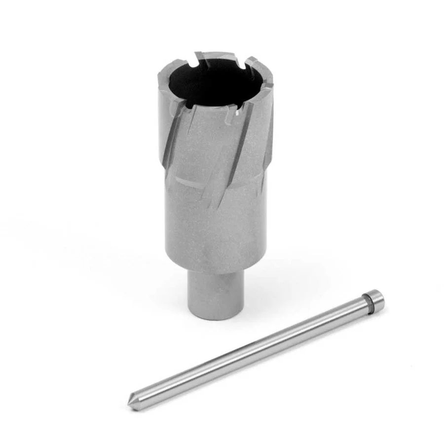 EVOLUTION 1" Width X 2" Depth Annular Carbide Tipped Cutter w/ 3/4" Weldon Shank & Pilot Pin Included