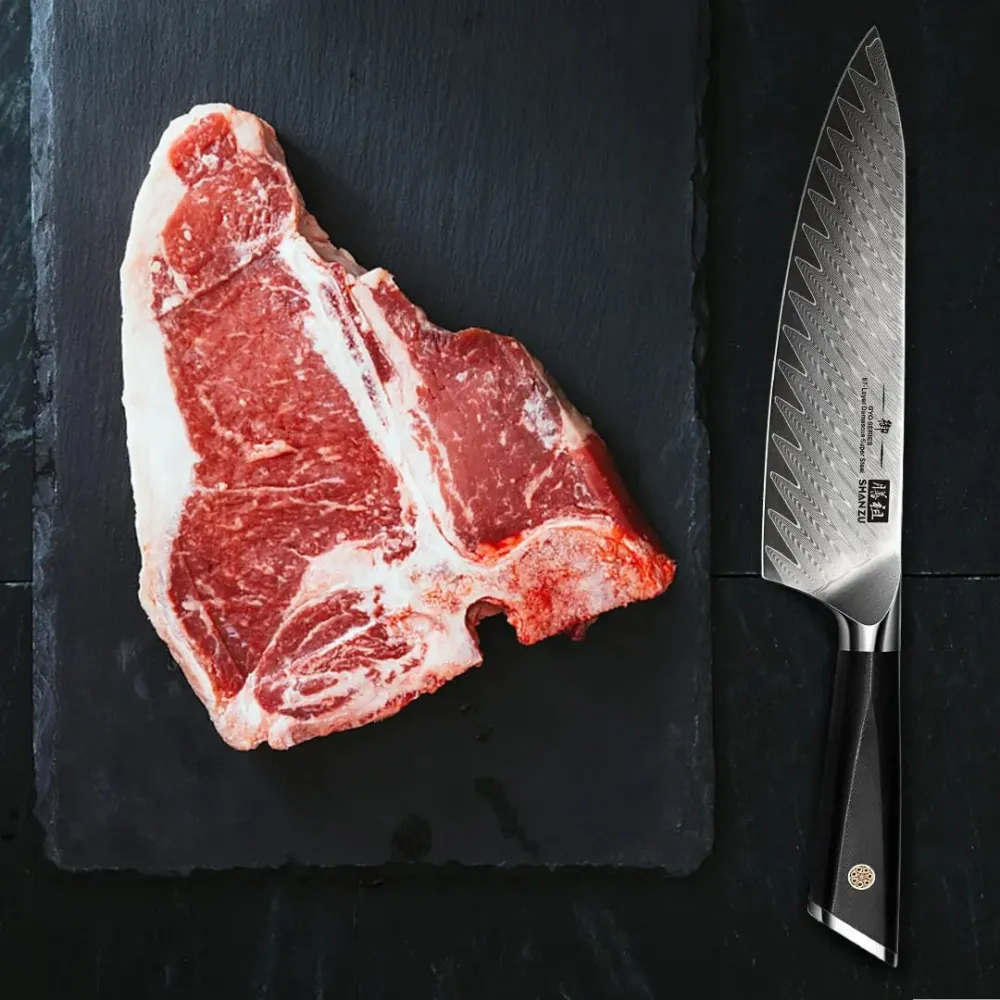 SHAN ZU GYO | Damascus Chef Knife 8" + Magnetic Knife Holder