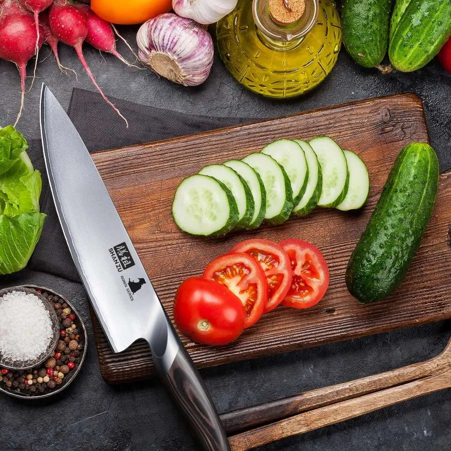 SHAN ZU Ronin | 8" Chef's Knife + Magnetic Knife Holder