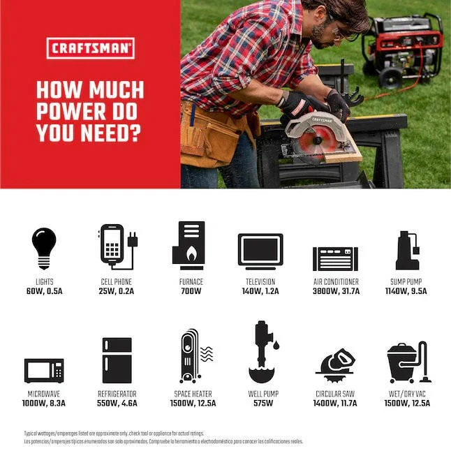 CRAFTSMAN 3500-Watt Gasoline Compact Generator