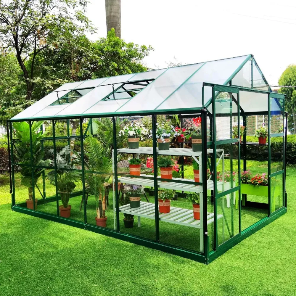 Metalcraft Greenhouse, 11,1m², 4mm safety glass, groen