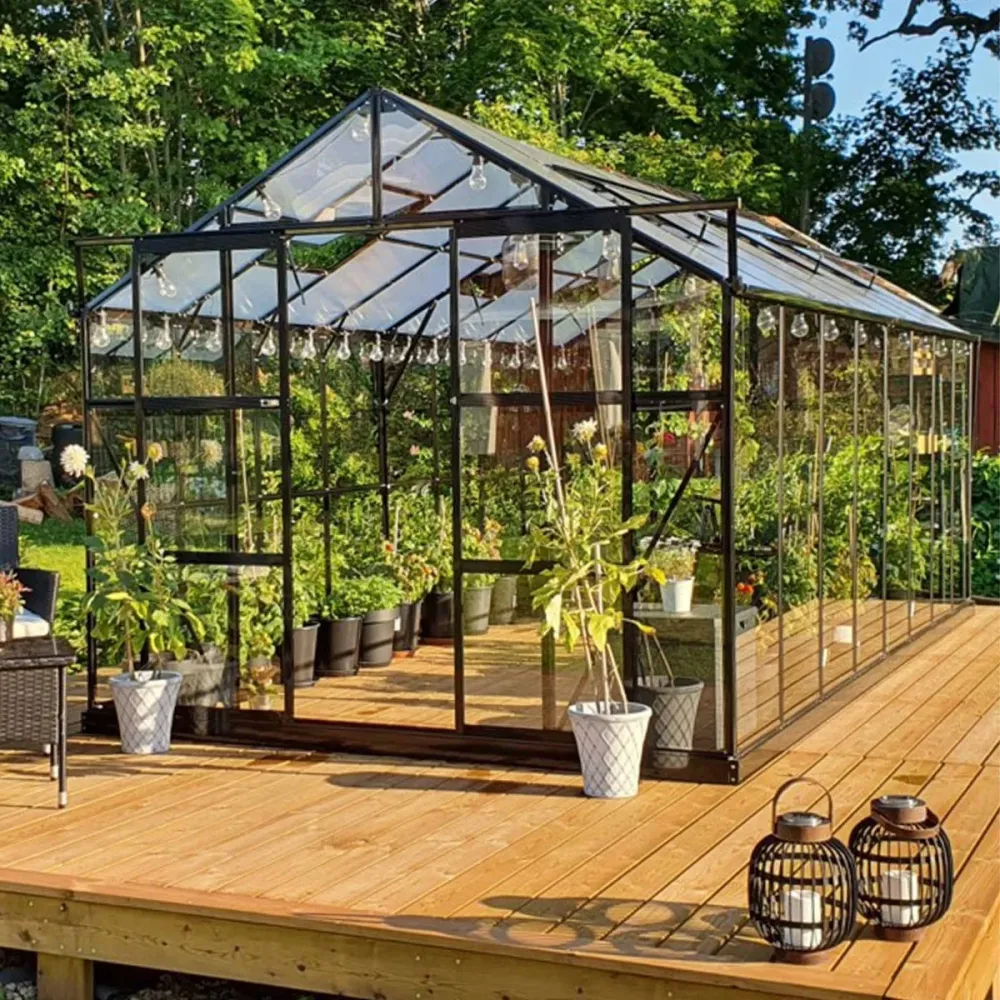 Metalcraft Greenhouse, 12,7 m², 4mm safety glass, ebbenhout