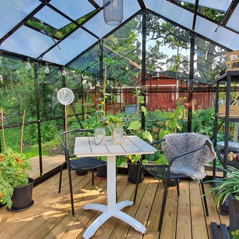 Metalcraft Greenhouse, 12,7 m², 4mm safety glass, ebbenhout