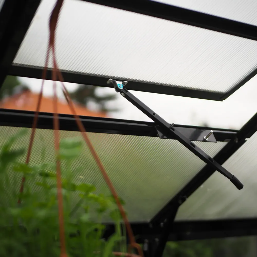 Metalcraft Greenhouse, 6,4m², 4mm safety glaswerk, black