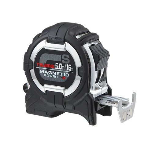 TAJIMA 16' / 5m GS-LOCK™ Magnetic Power X2 Measuring Tape w/ Compatibel met Clip