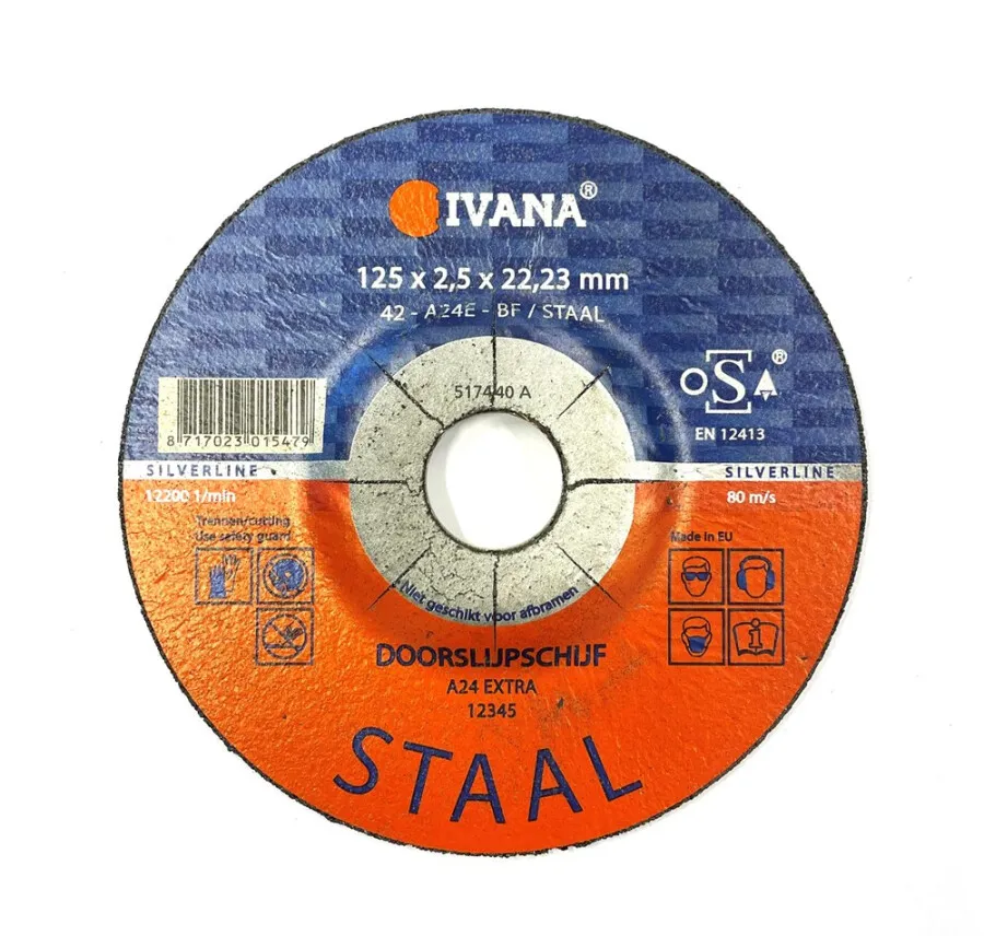 Vlakslijpschijf Ivana Silverline staal doorslijpschijf 125 mm