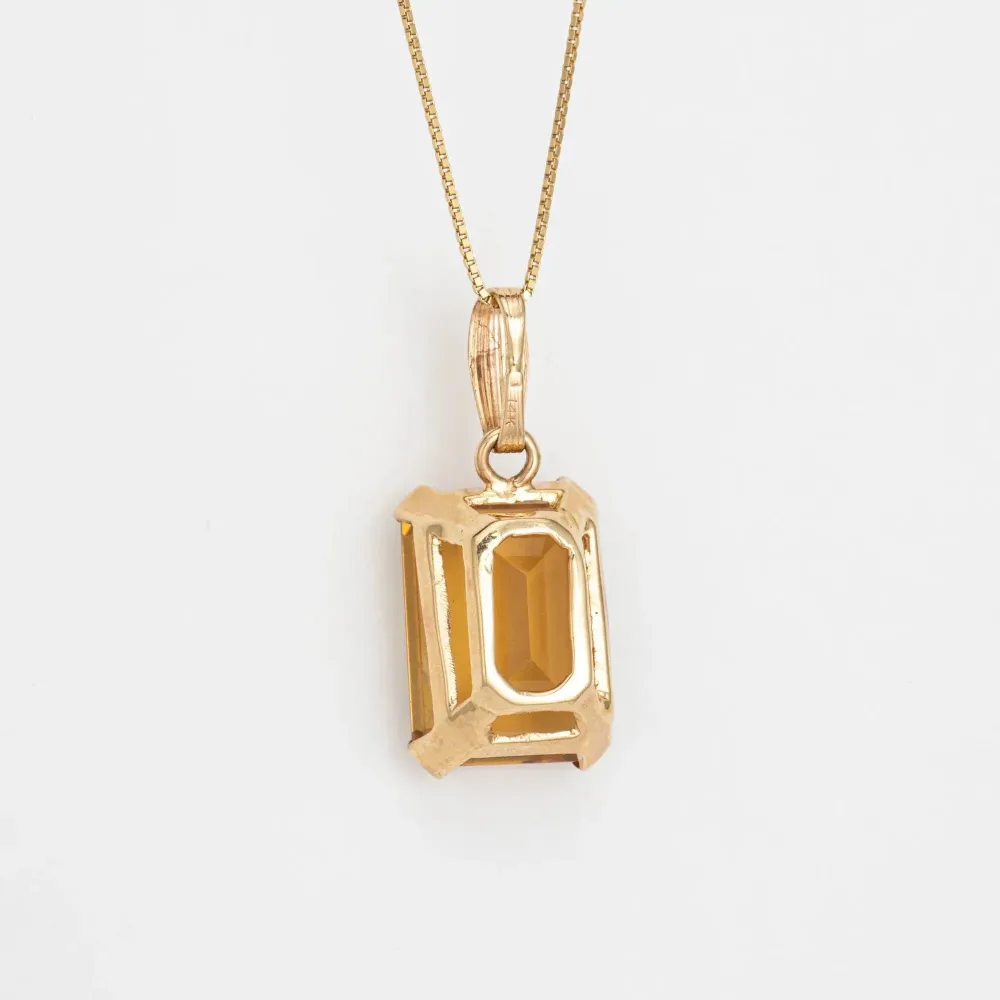 15k Yellow Gouden Citrine Pendant Necklace