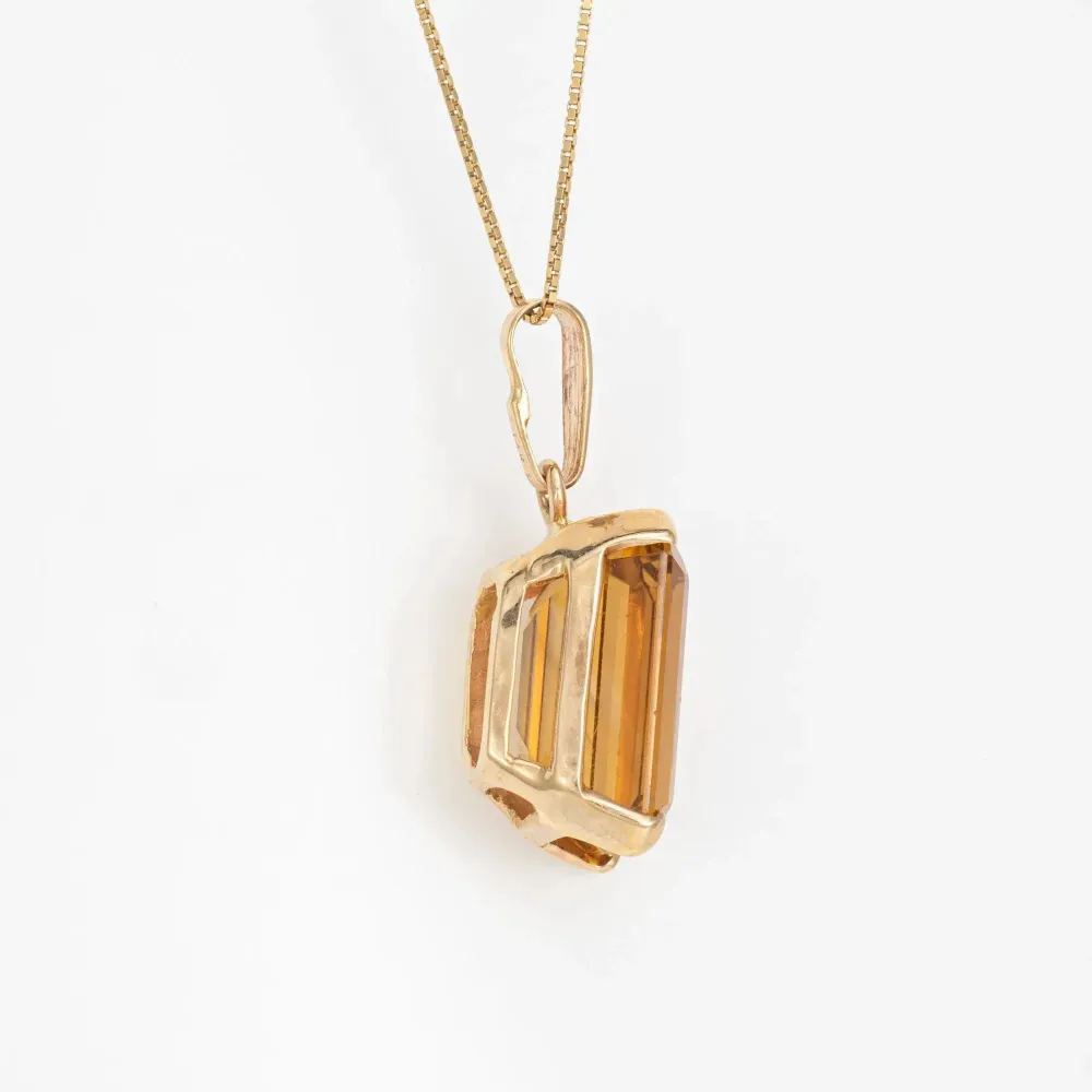 15k Yellow Gouden Citrine Pendant Necklace