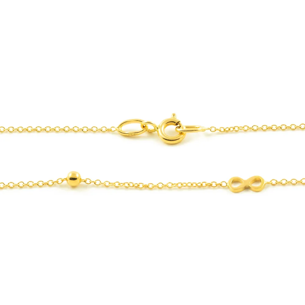18ct Yellow Gold Infinite Necklace 42 cm