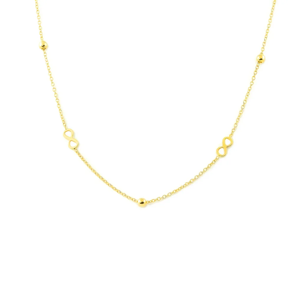 18ct Yellow Gold Infinite Necklace 42 cm