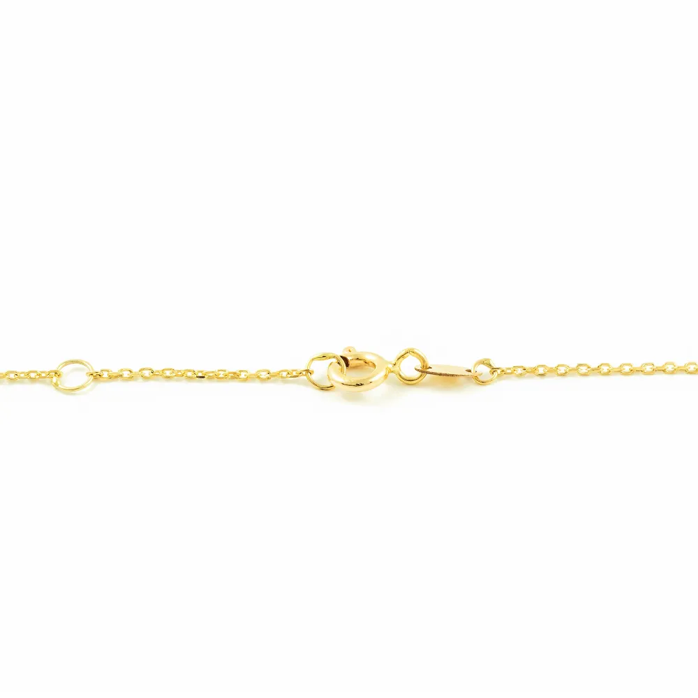 9ct Goudgeel Gold Butterfly Cubic Zirconias Necklace 42 cm