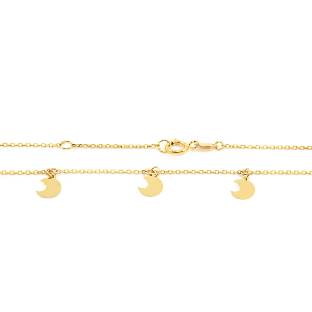 9ct Yellow Gouden Moons Necklace 40 cm