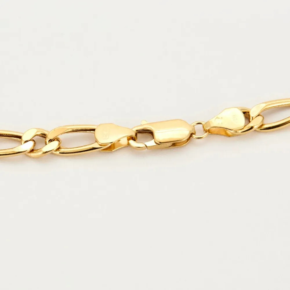 Alternating 1+1 necklace goudgeel gold met 90° hoek