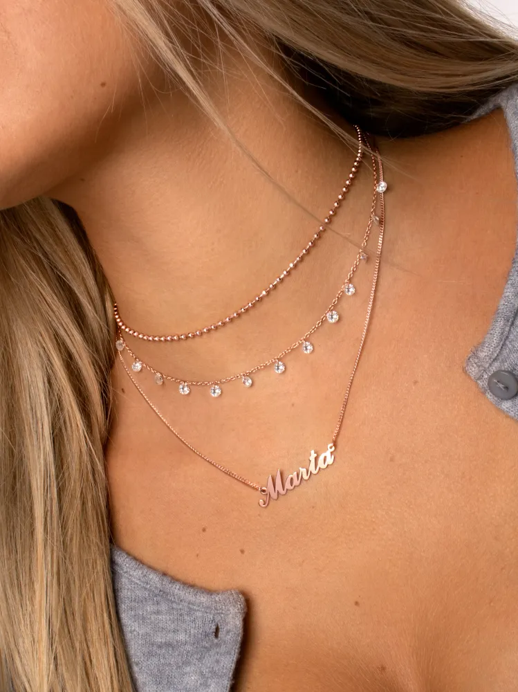 Carrie Personalized Rose Goud Necklace