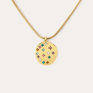 L-profiel connector Bling Rainbow Stainless Staalsoort Gold Necklace