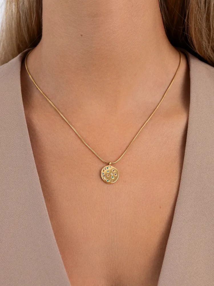 L-profiel connector Bling Rainbow Stainless Staalsoort Gold Necklace