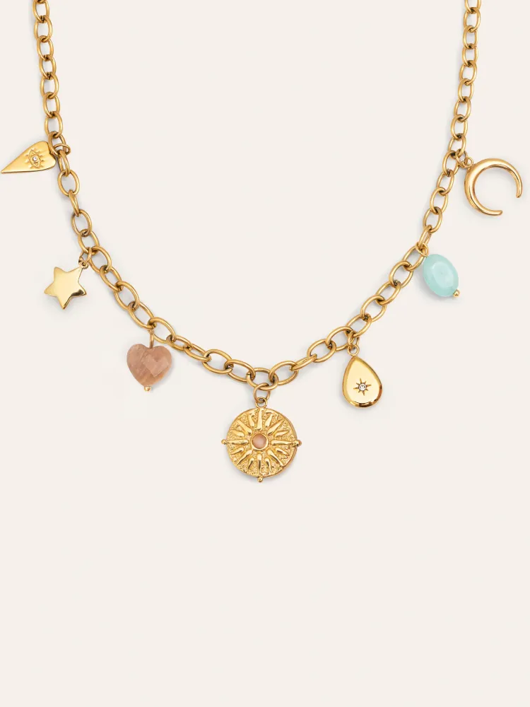 Multicharms Solei Sterling Zilver Gold Necklace