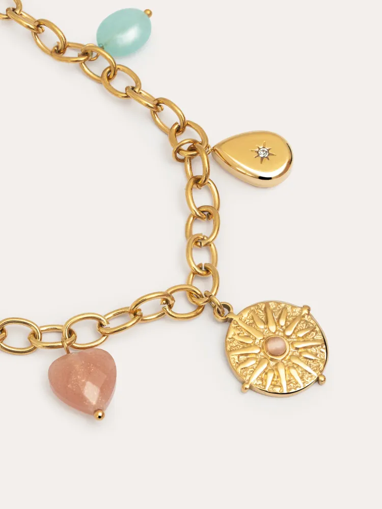Multicharms Solei Sterling Zilver Gold Necklace