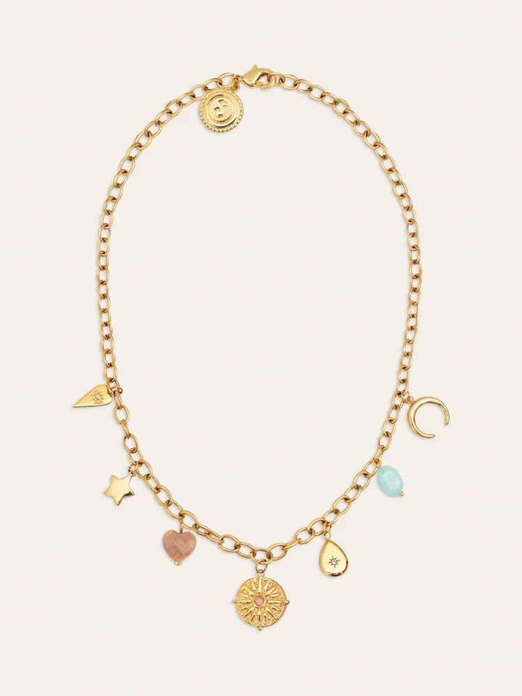Multicharms Solei Sterling Zilver Gold Necklace