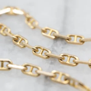 Polished Yellow Gold Anchor Link Chain