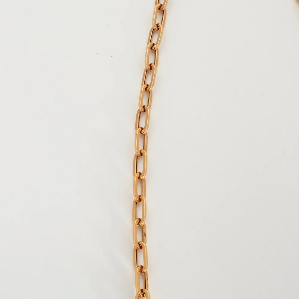 Yellow gold convict link necklace