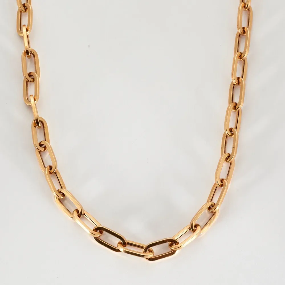 Yellow gold convict link necklace